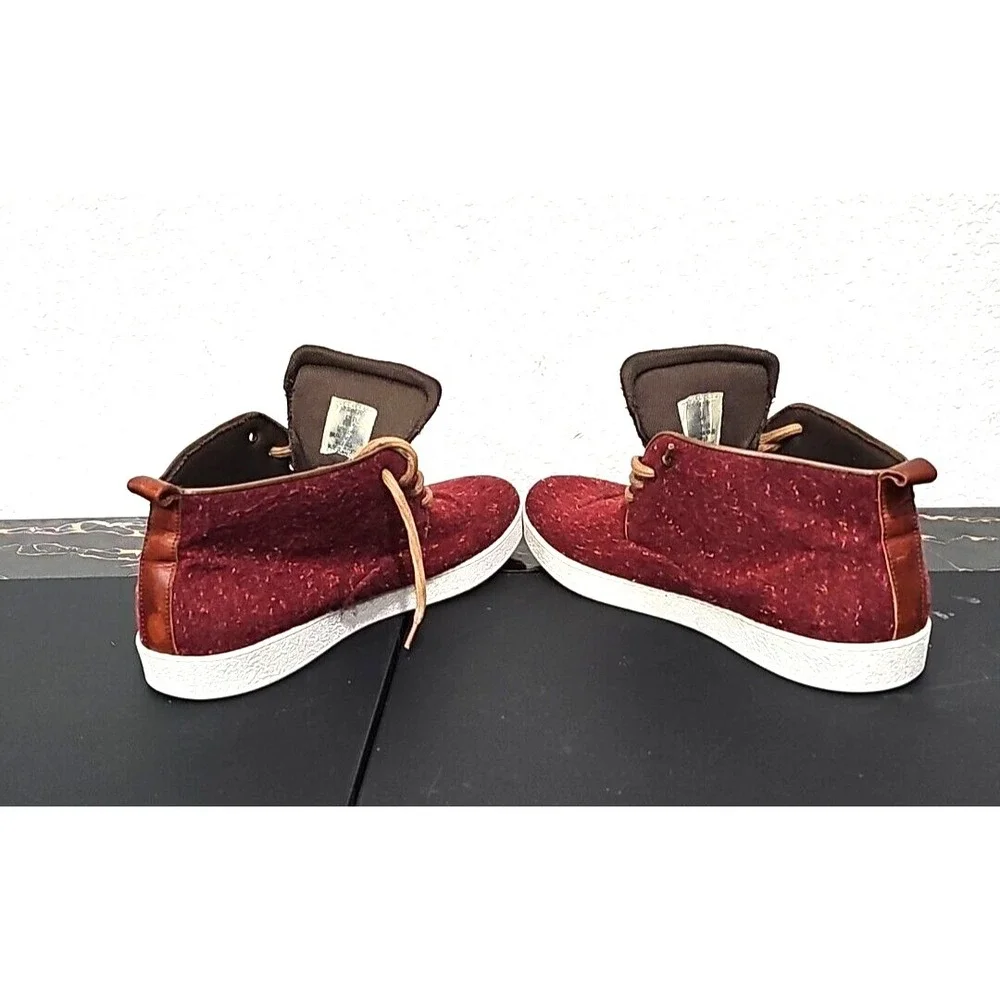 Steve Madden  textile uppers maroon tweed  ankle boots  Men sz 11 shoes /euro 44
